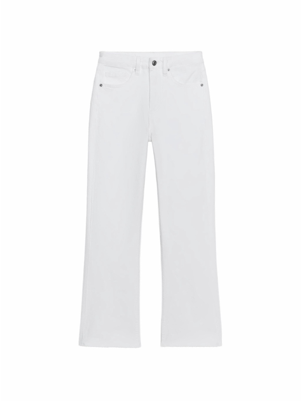 Women's White Capri Straight Leg Jeans